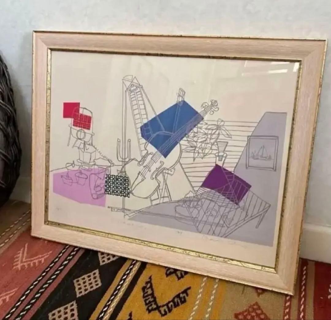 希少　限定　シルクスクリーン　サイン、ED アンティーク　ジニーキム　コラージュ