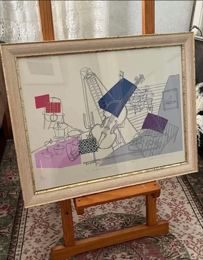 希少　限定　シルクスクリーン　サイン、ED アンティーク　ジニーキム　コラージュ