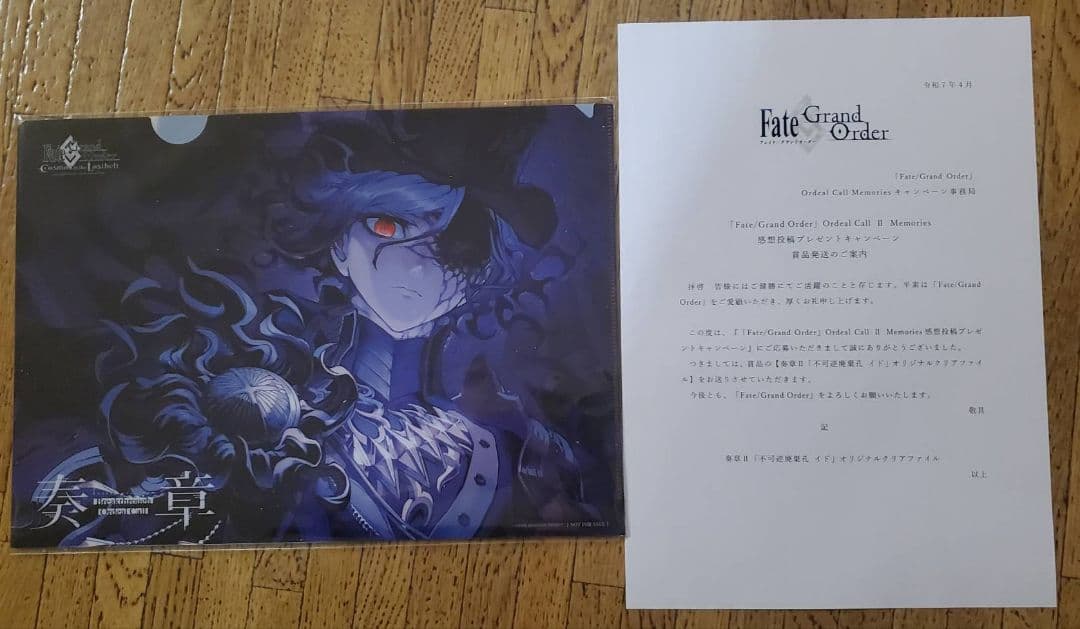 FGO 奏章Ⅱ 不可逆廃棄孔 イド クリアファイル 未開封品