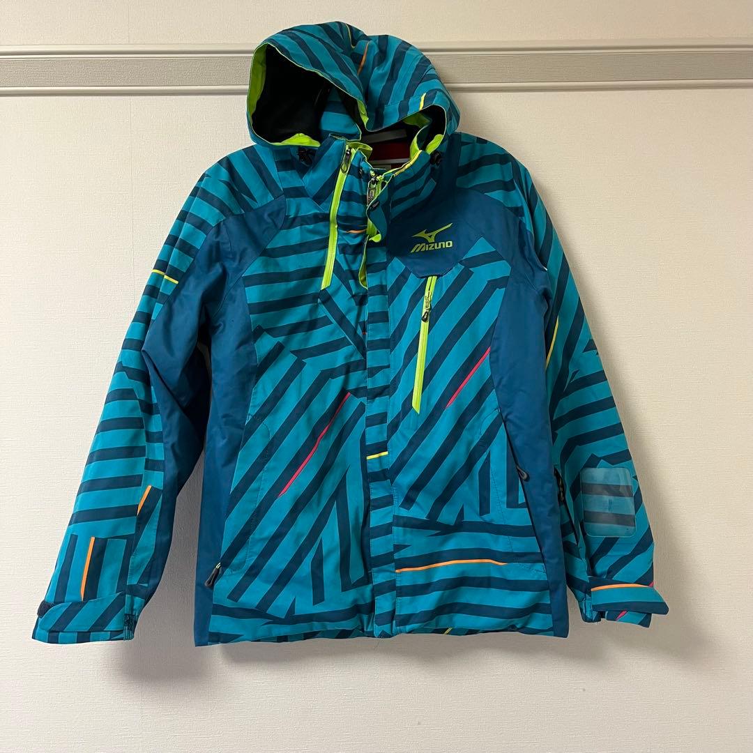 【訳あり】Mizuno スキーウェア 青/ストライプ セットアップ