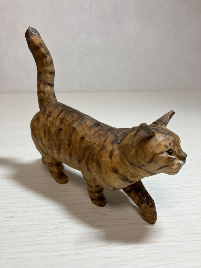 【希少】バンナイリョウジ　木彫り猫