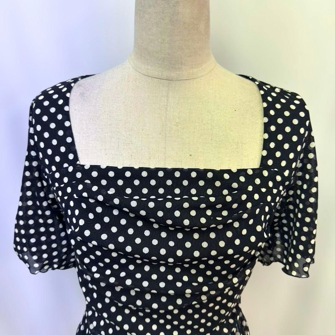 Y5661★M【Chacottチャコット】ドット りぼん トップス 社交ダンス