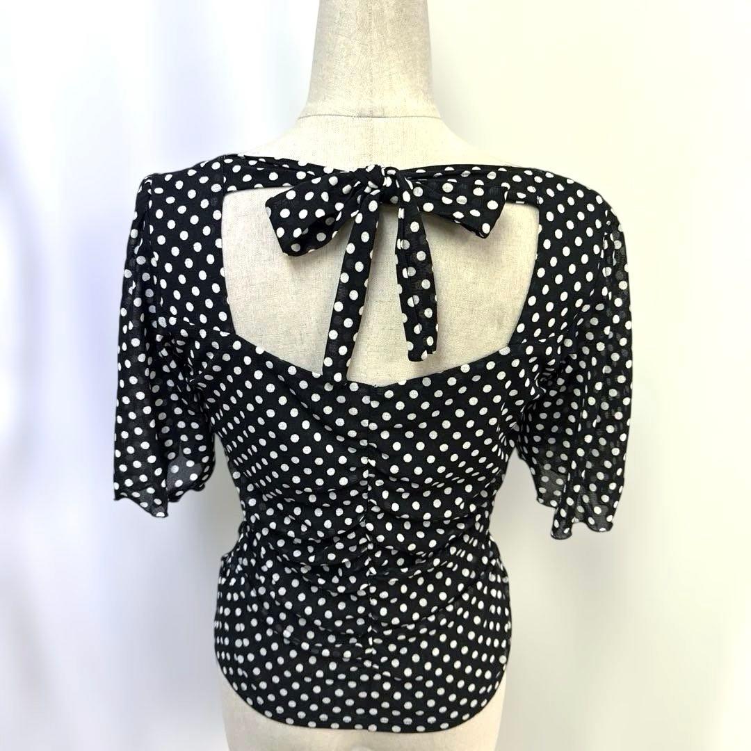 Y5661★M【Chacottチャコット】ドット りぼん トップス 社交ダンス