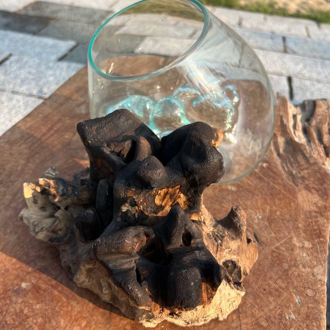 流木ガラスオブジェ大G 花瓶 金魚鉢 ガーデニング フラワーポット 水槽 アート