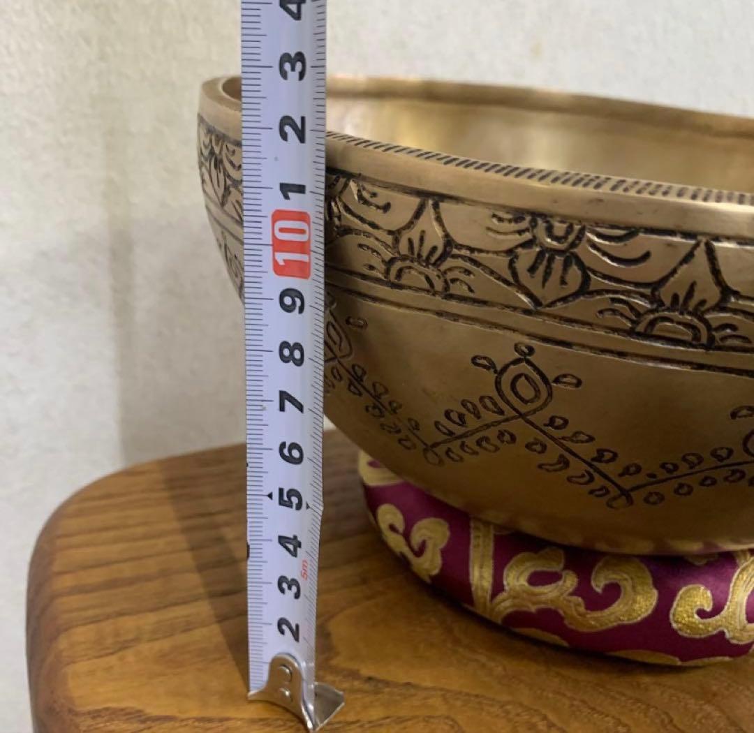 シンギングボウルカービング22cmリンガムボウルリング付き