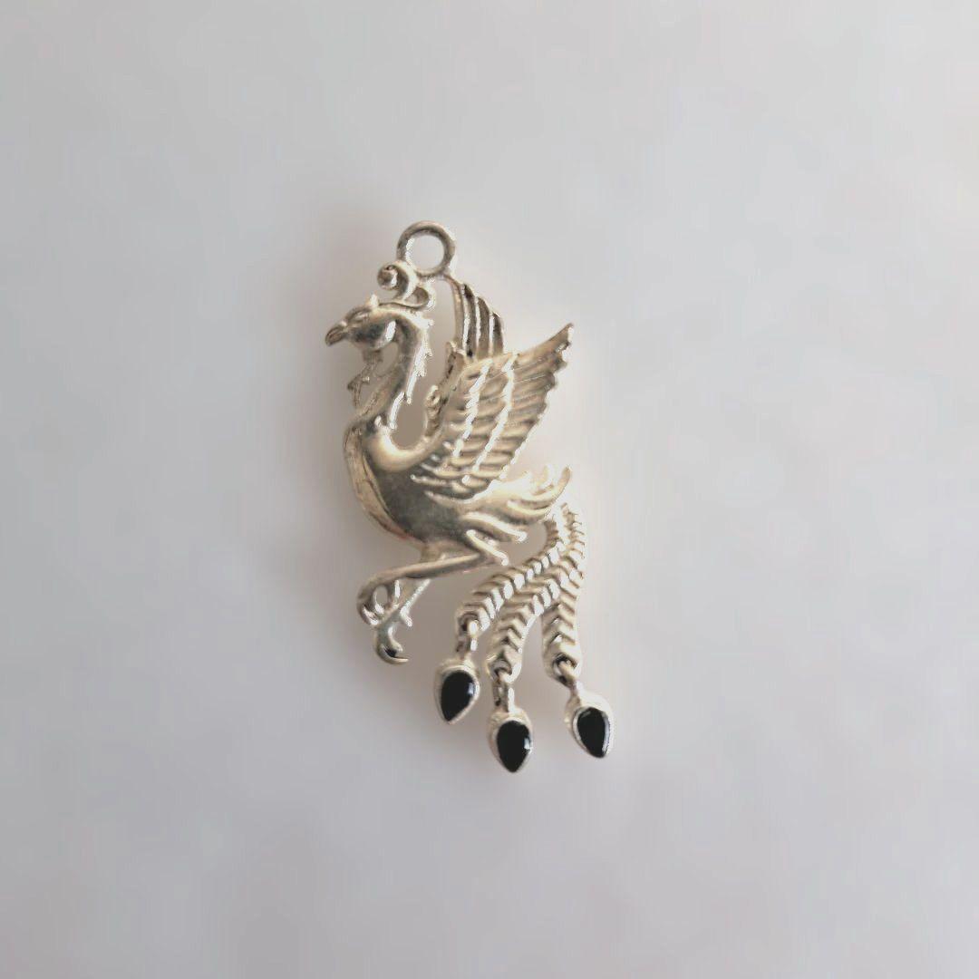 銀製　靴べら　シルバー925　蓮葉　鳳凰　金魚（ランチュウ）　アンティーク