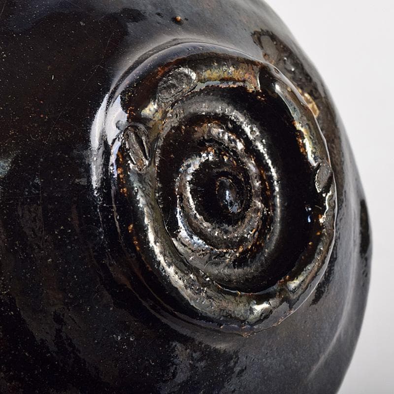 茶道具　楽吉左衛門　十代旦入造　黒楽茶碗　共箱　M　R8075