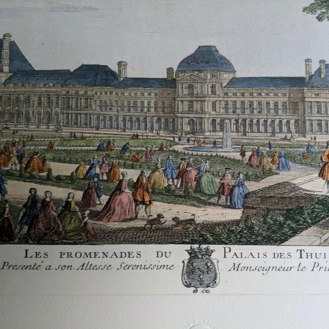 ルーブル美術館で購入 真正リトグラフ（版画）　チュイルリー宮殿
