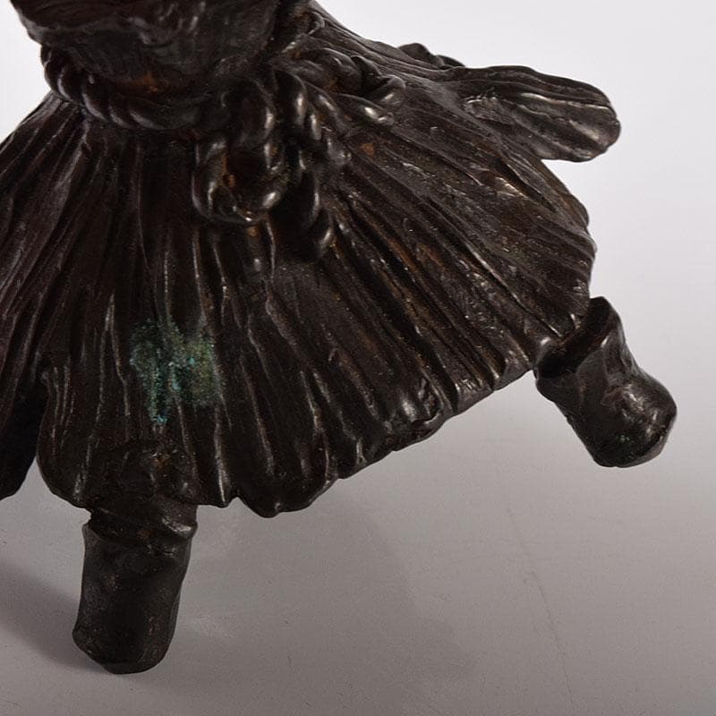 高岡銅器　千秋長治作　蝋型鋳銅　蓋置　共箱　Ｖ　7854