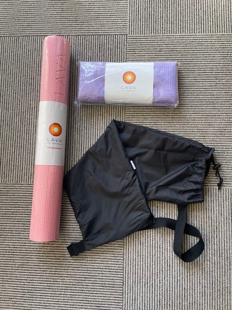 LAVA ヨガマット ピンク & ヨガラグ 紫
