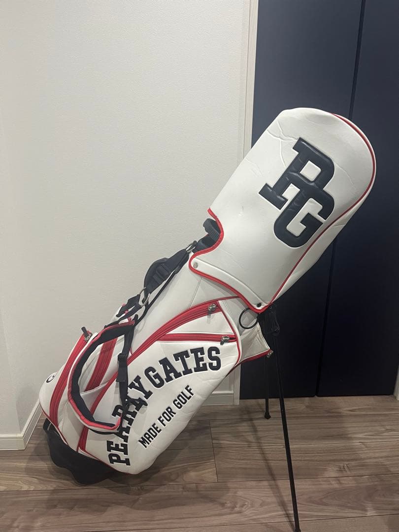 PEARLY GATES キャディバッグ 89 ホワイト/レッド