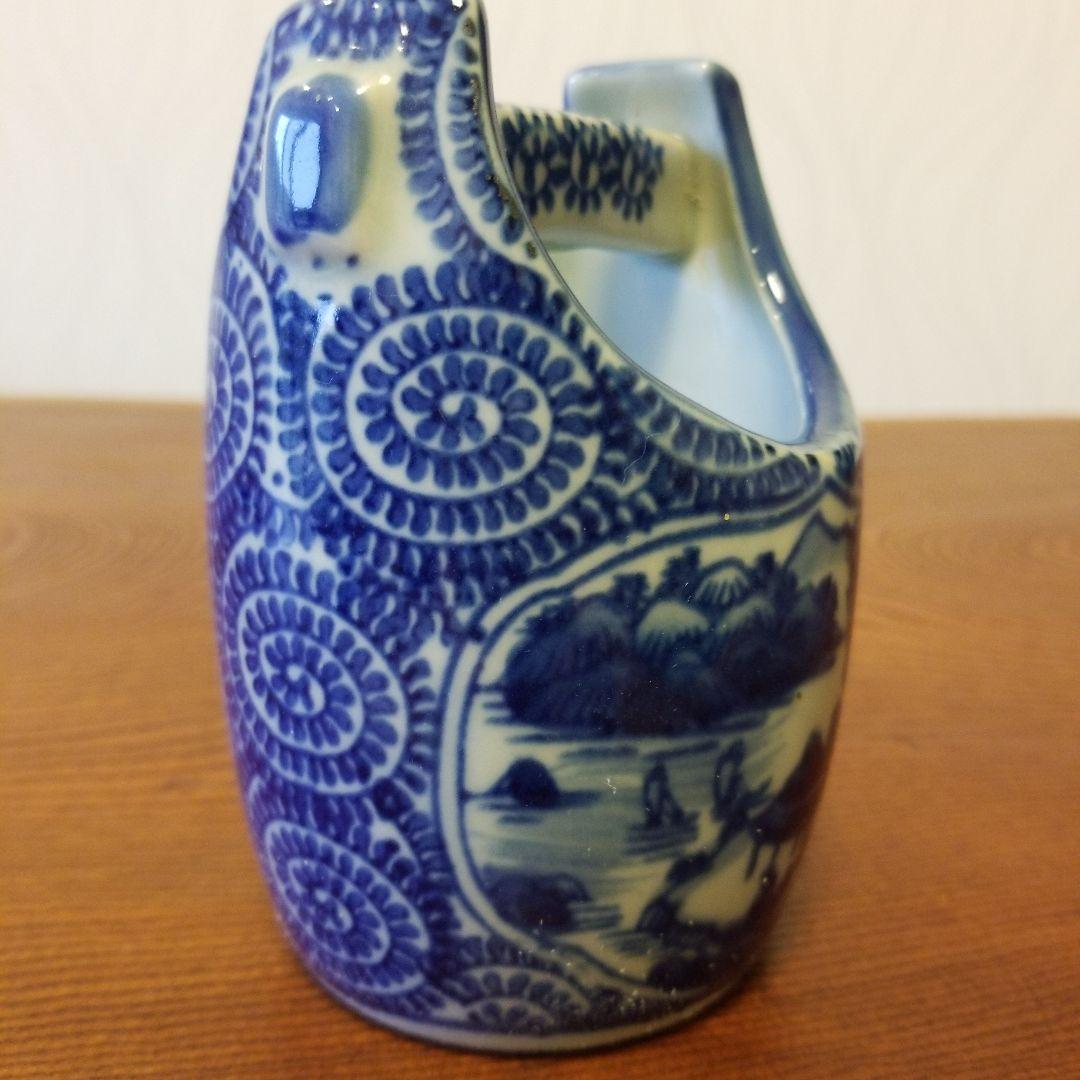 一輪挿し　陶器　風景画　渦巻く！