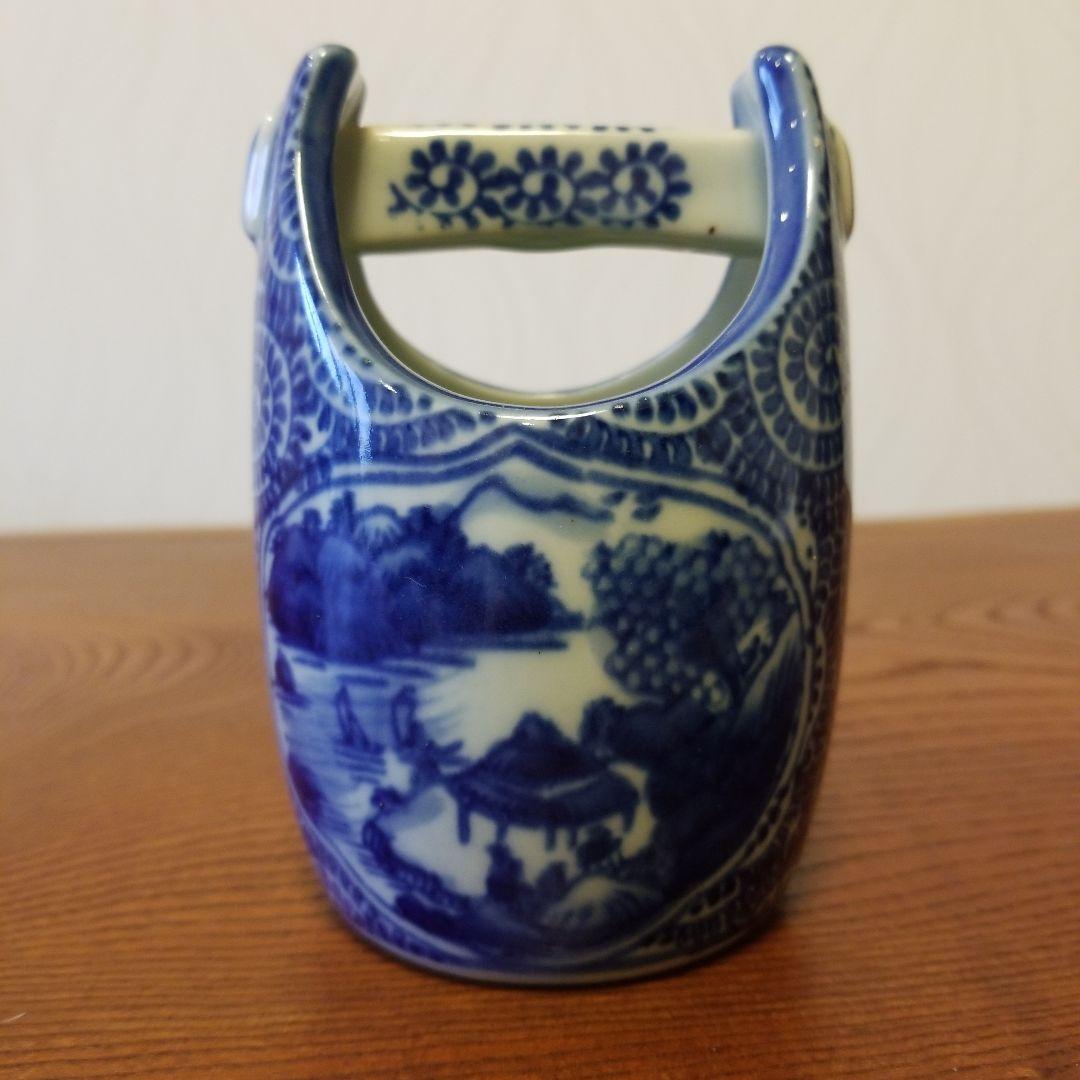 一輪挿し　陶器　風景画　渦巻く！