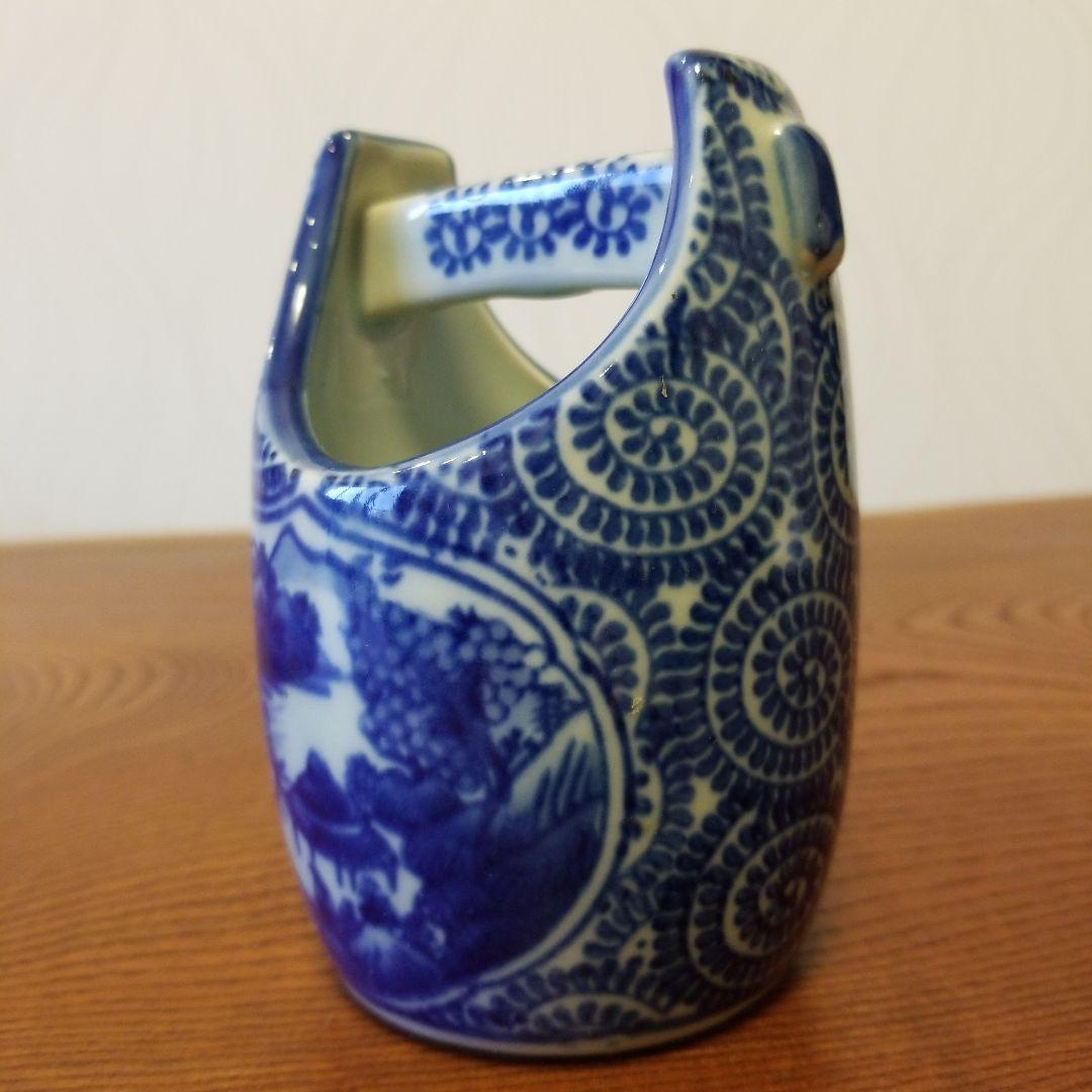 一輪挿し　陶器　風景画　渦巻く！