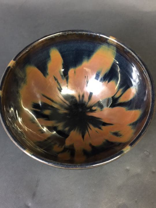 抹茶茶碗 鐵銹花磁州窯茶碗 茶道具 時代物