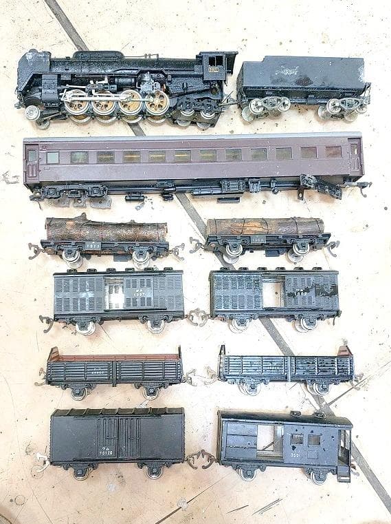 k*n様 HOゲージ　ジャンク　SLセット　鉄道車両模型　1/64サイズのミニカ