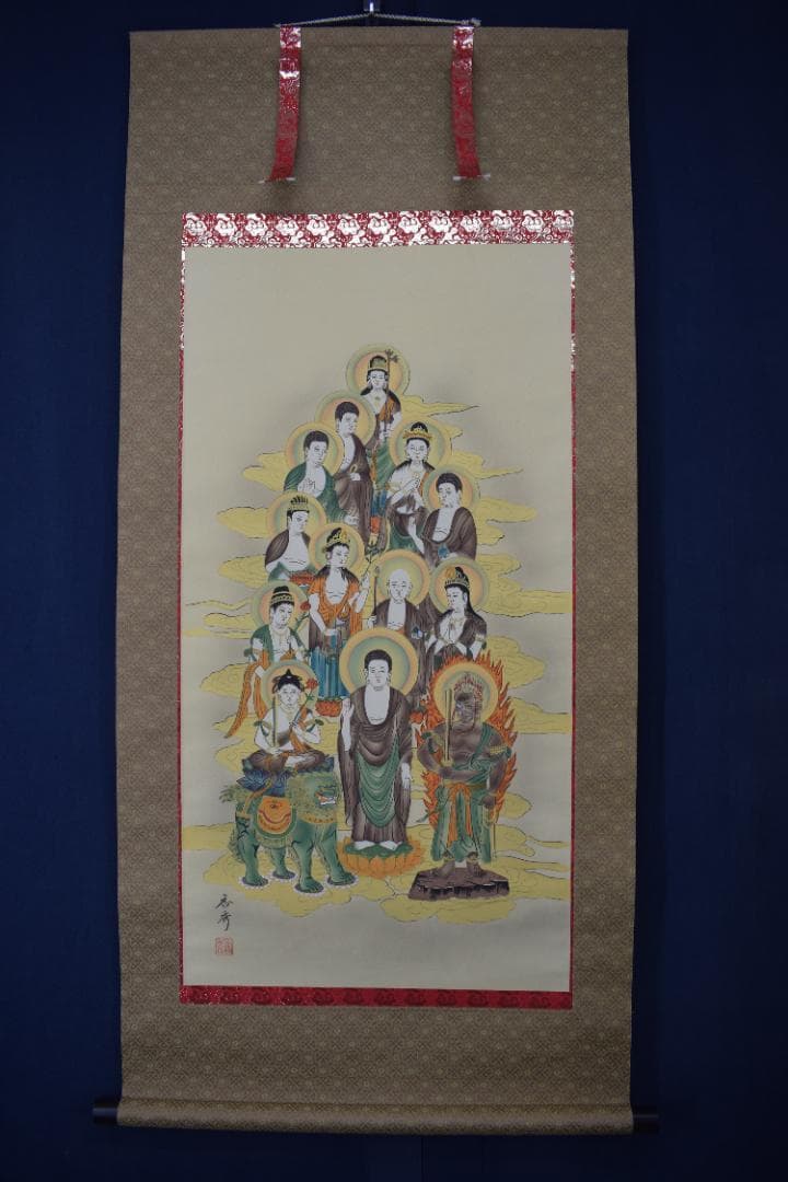 香秀/十三佛図/十三仏図/掛軸☆宝船☆Z-306