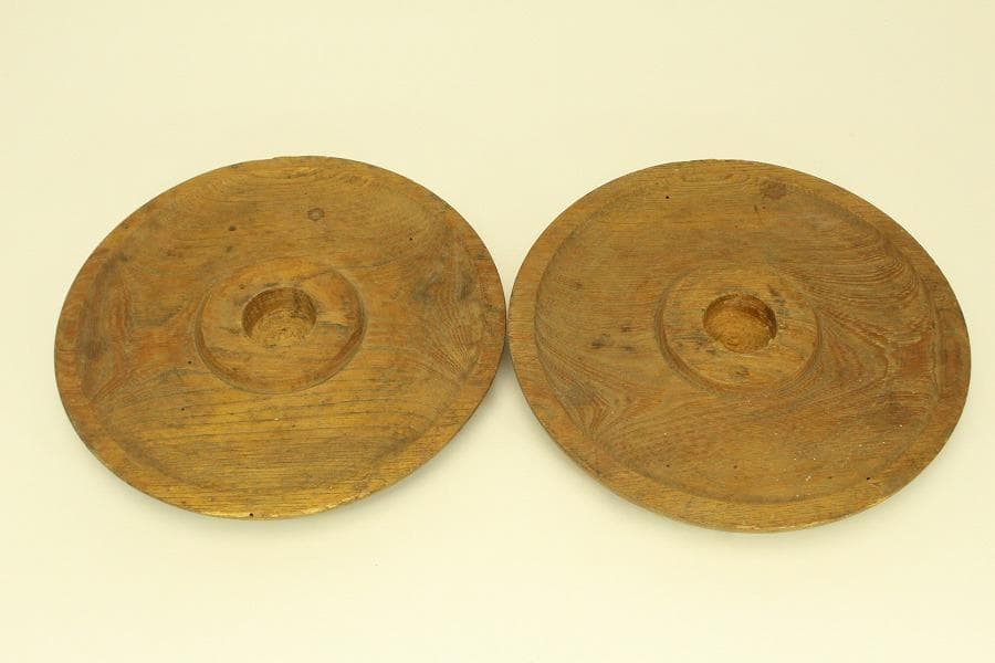 仏教美術 木製 燭台 一対 高82.5cm(メ1476)