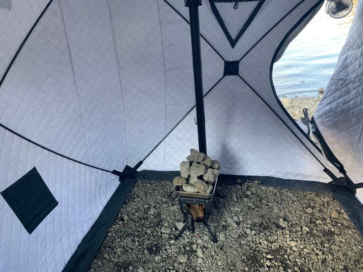 サウナテント黒色ブラック　ワンタッチ　ポップアップ式