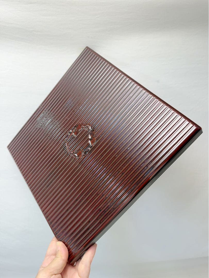 懐石道具 浅己造 輪島塗 木製溜塗 幕の内 縁高重箱 五客揃 内黒 底印 共箱