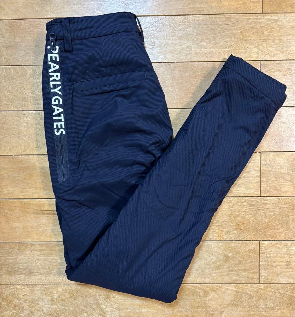 パーリーゲイツ 中綿パンツ サイドロゴ サイズ1 ネイビー ダウンパンツ