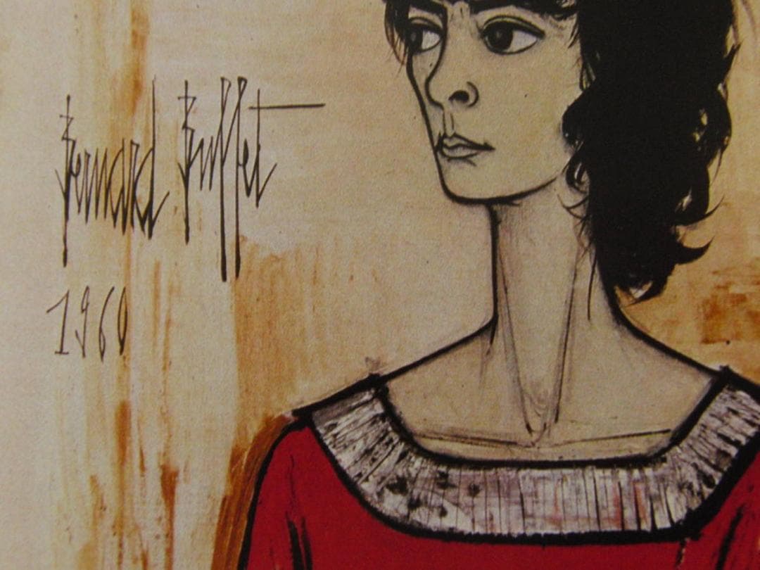 ベルナール・ビュッフェ「Annabel a la robe rouge」