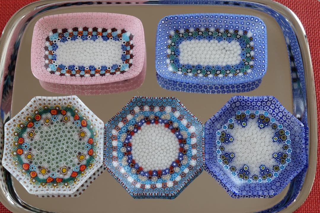 ベネチアンガラス ミルフィオリ プレート 皿 江波冨士子/黒木国昭/藤田喬平