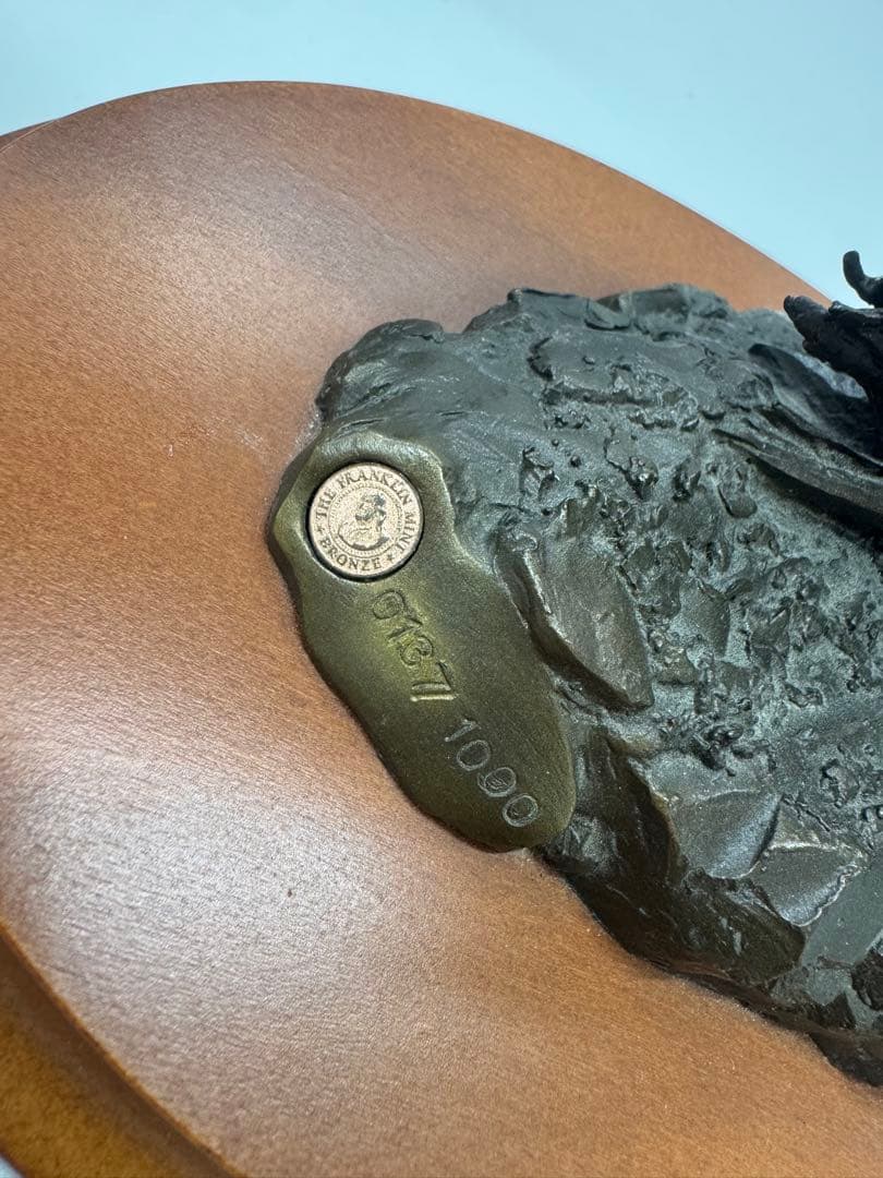 ssx2673　フランクリンミント 馬上のカウボーイ ブロンズ像 置物