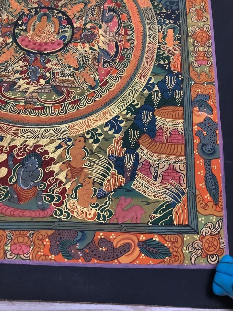 《 チベット密教　新品　1点物 》 手描き　曼荼羅　仏陀　釈迦　仏画　仏教　g1