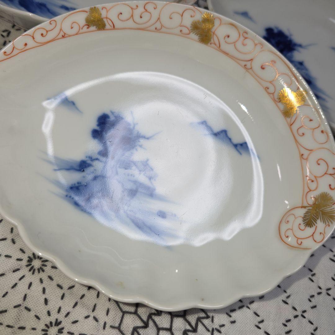 源六焼　富永源六　鮑型/アワビ　銘々皿　3枚　三つト印