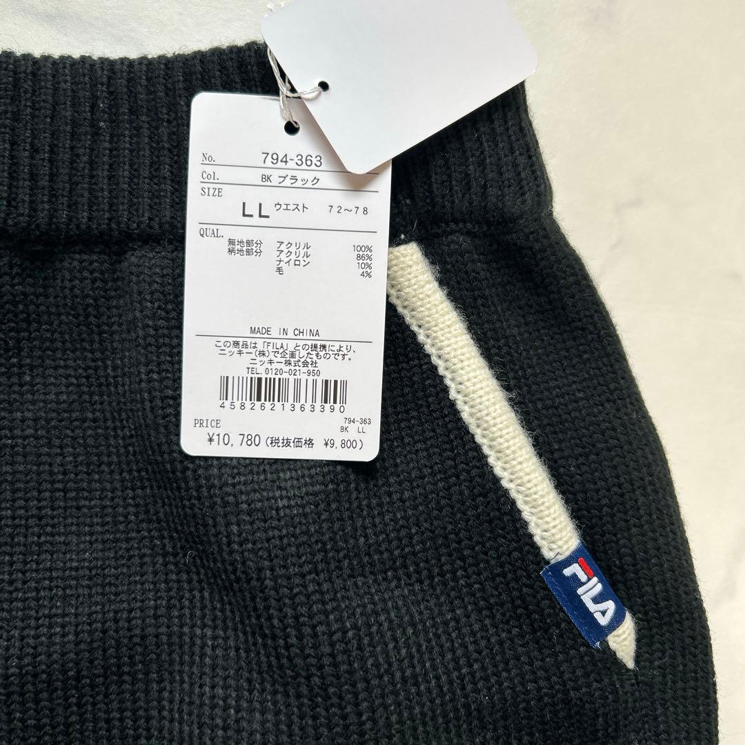 新品LLフィラFILA セーター スカート ゴルフセットアップ 2way 黒白