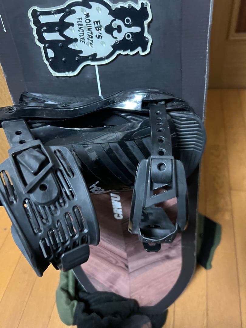 スノーボード CRWU ブラック/グリーン ビンディング付き