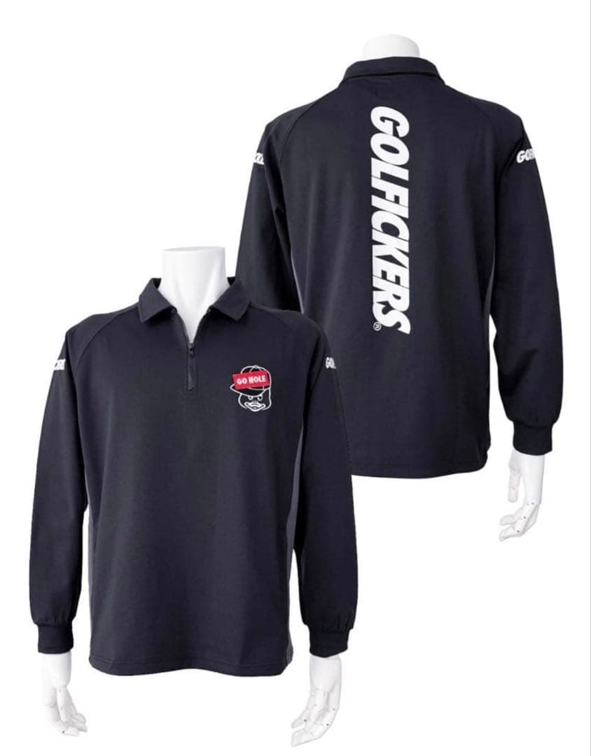 新品 golfickers ロングスリーブジップシャツ ブラック