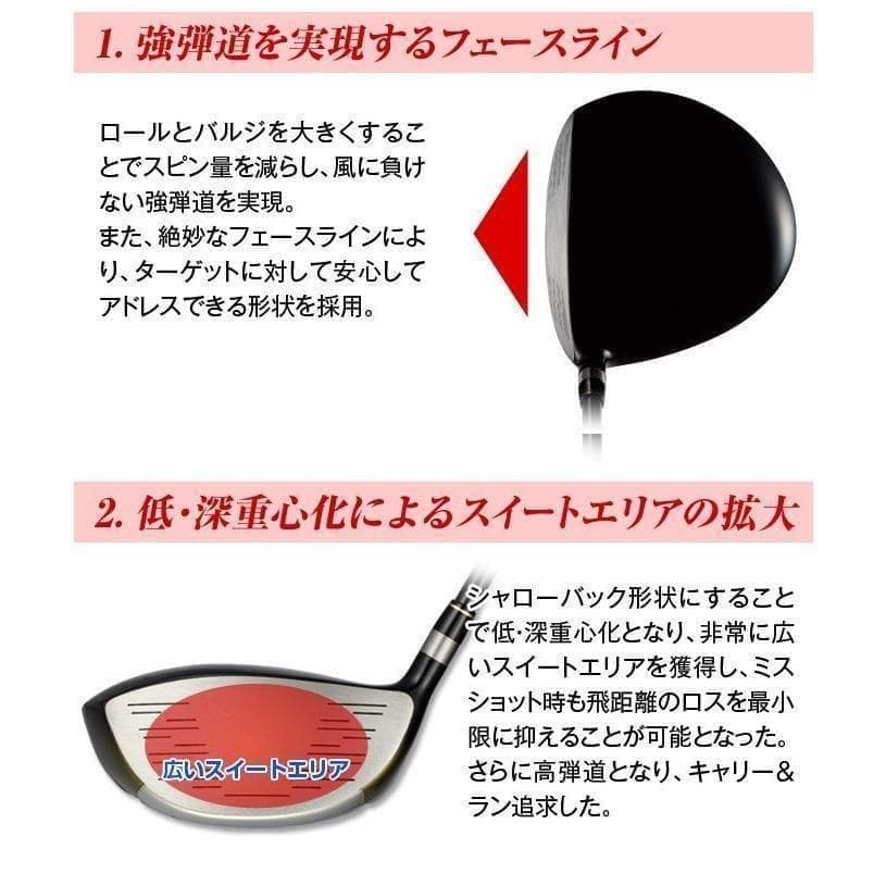 ▼【新品】ワークス 左 マキシマックスドライバー 三菱製 ドラコン飛匠 レフティ