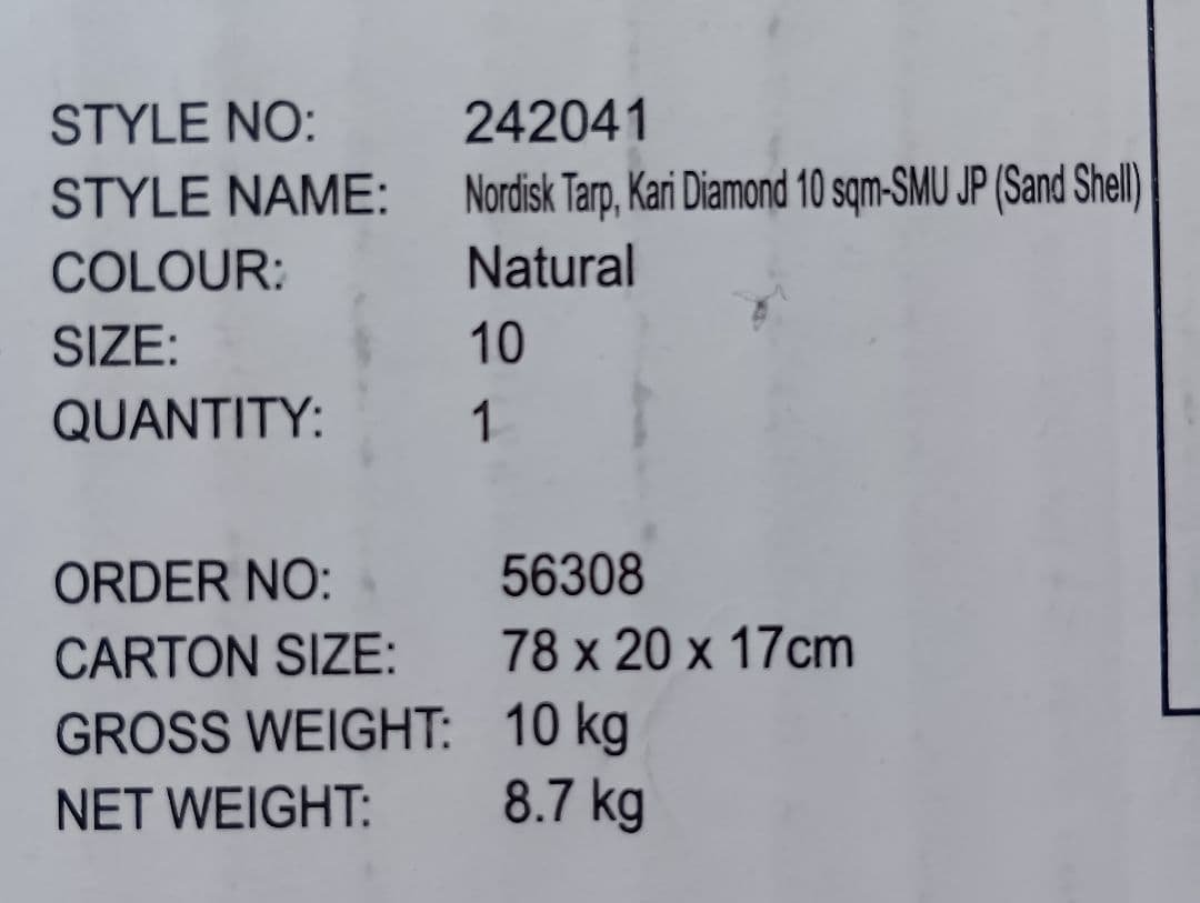 新品未開封 Nordisk Kari Diamond 10 ノルディスク カーリ