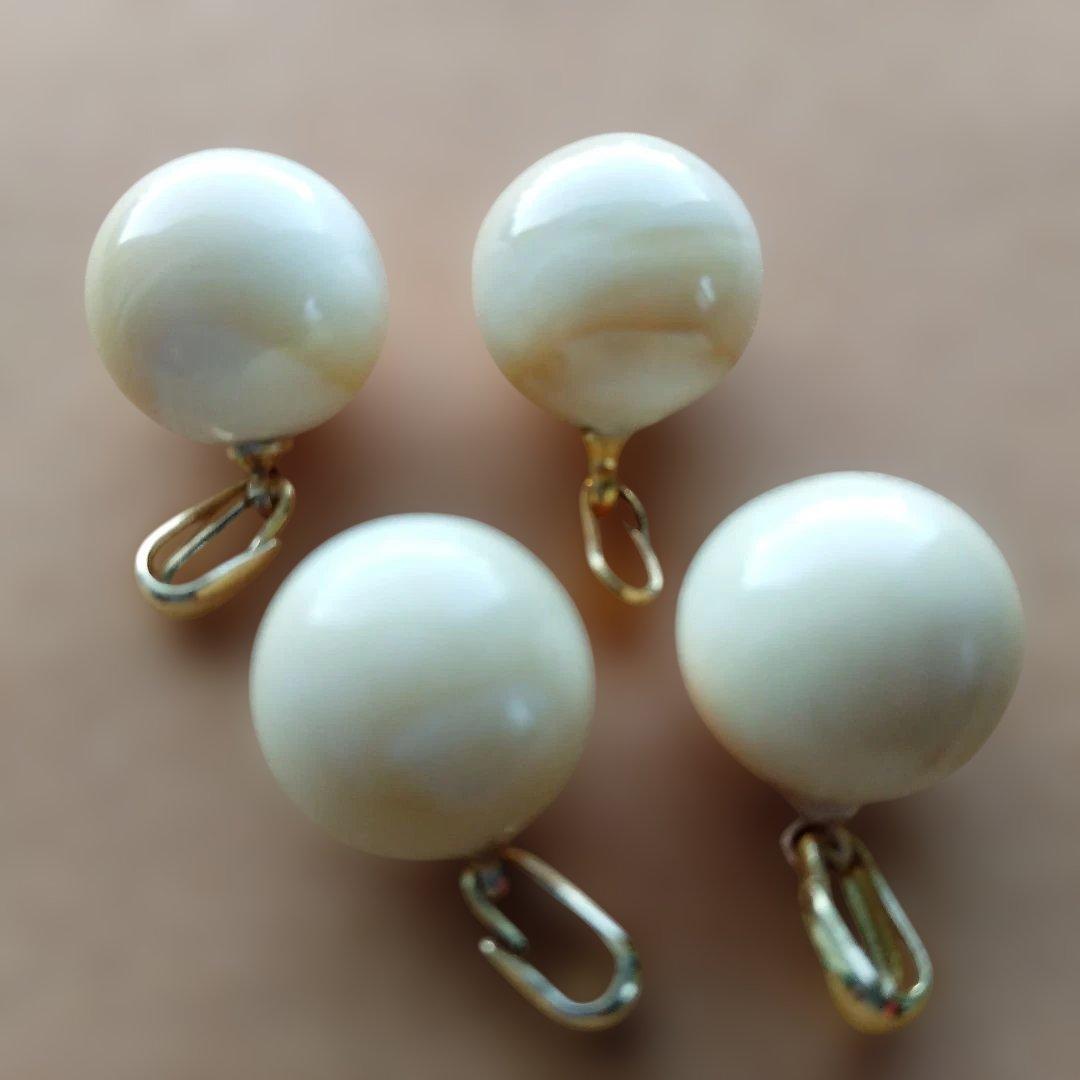 鯨歯　マッコウクジラ　牙玉ペンダントトップ　11.5㎜　10個　①