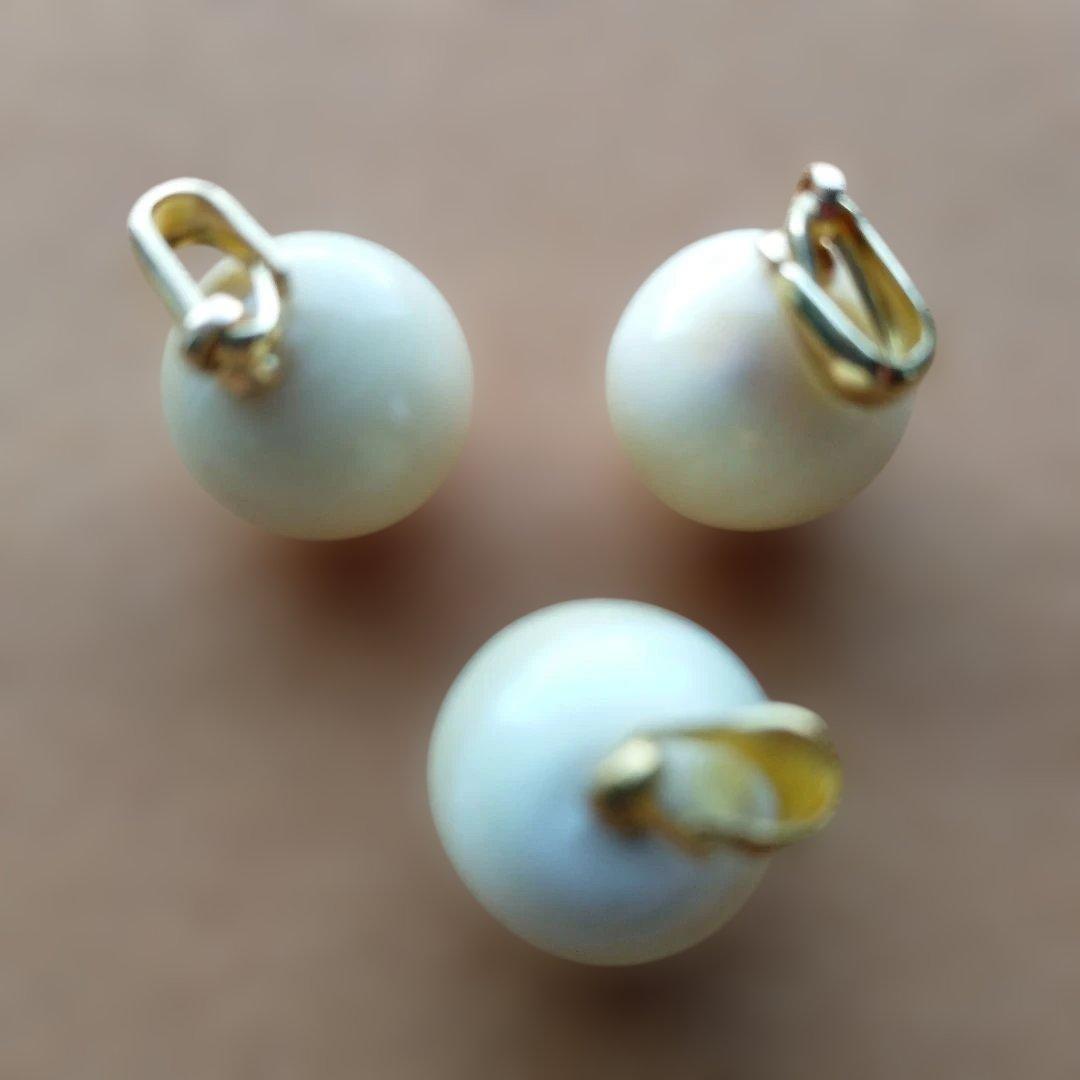 鯨歯　マッコウクジラ　牙玉ペンダントトップ　11.5㎜　10個　①