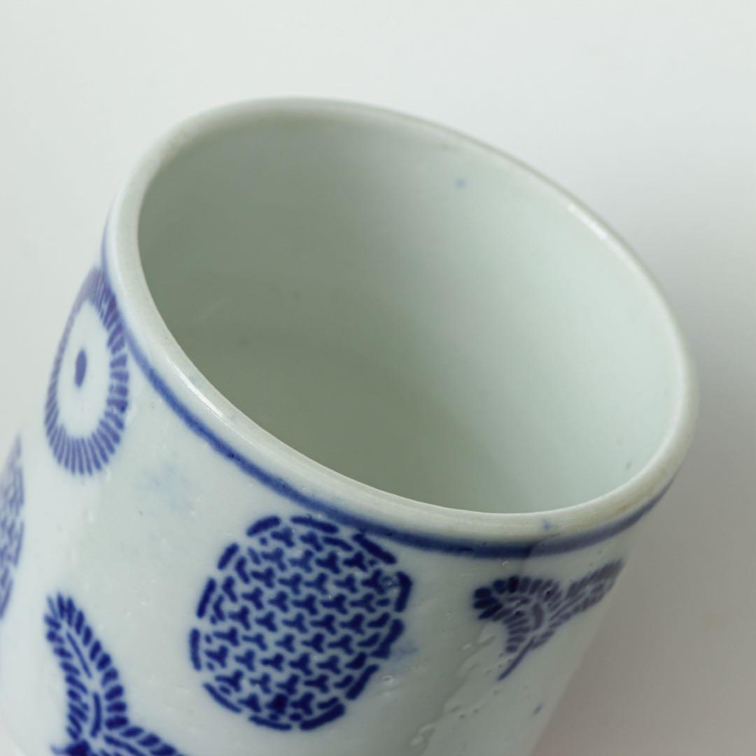 明治　大正　湯呑み　型紙摺　印判