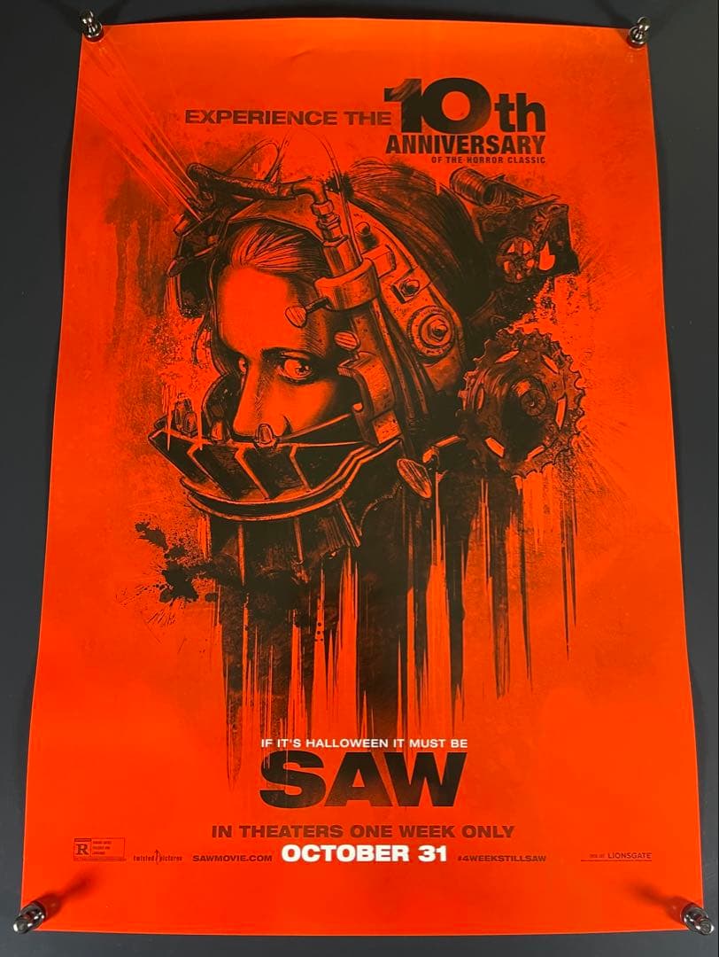 *枚数限定*映画館用片面印刷ポスターUS版:ソウ 10thANNIVERSARY