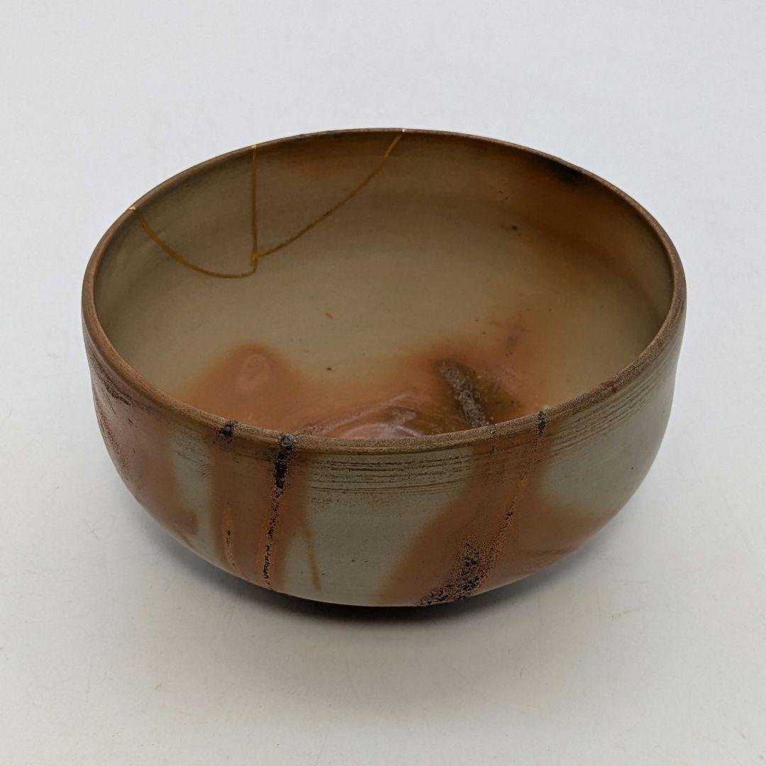 【金継ぎあり】三代 松田華山 備前焼 緋襷茶盌 共箱共布 抹茶碗 茶道具 茶器