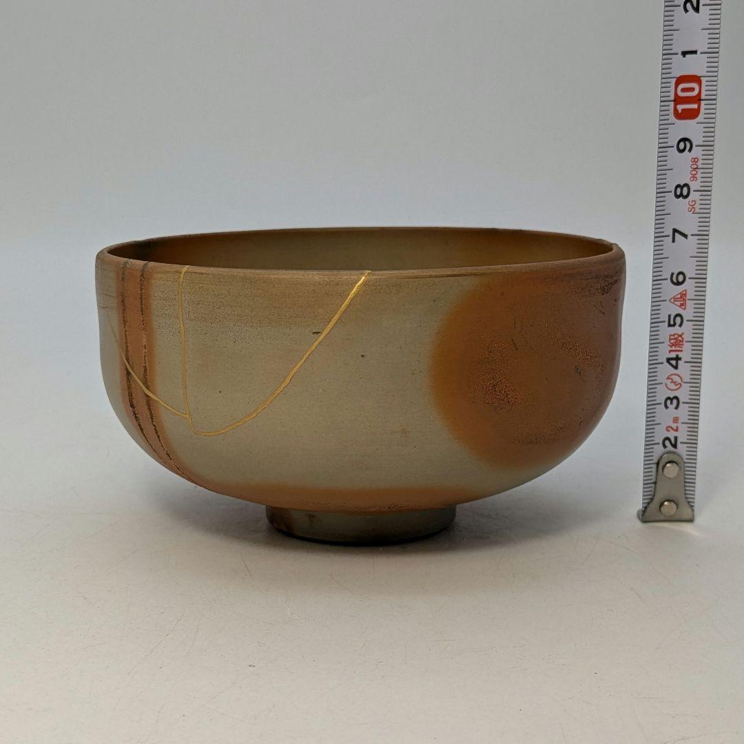 【金継ぎあり】三代 松田華山 備前焼 緋襷茶盌 共箱共布 抹茶碗 茶道具 茶器