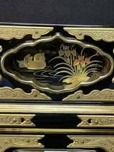 限定値下　美品の箱　仏壇部品　木製　本金箔　金具付き　蒔絵　6059