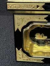 限定値下　美品の箱　仏壇部品　木製　本金箔　金具付き　蒔絵　6059