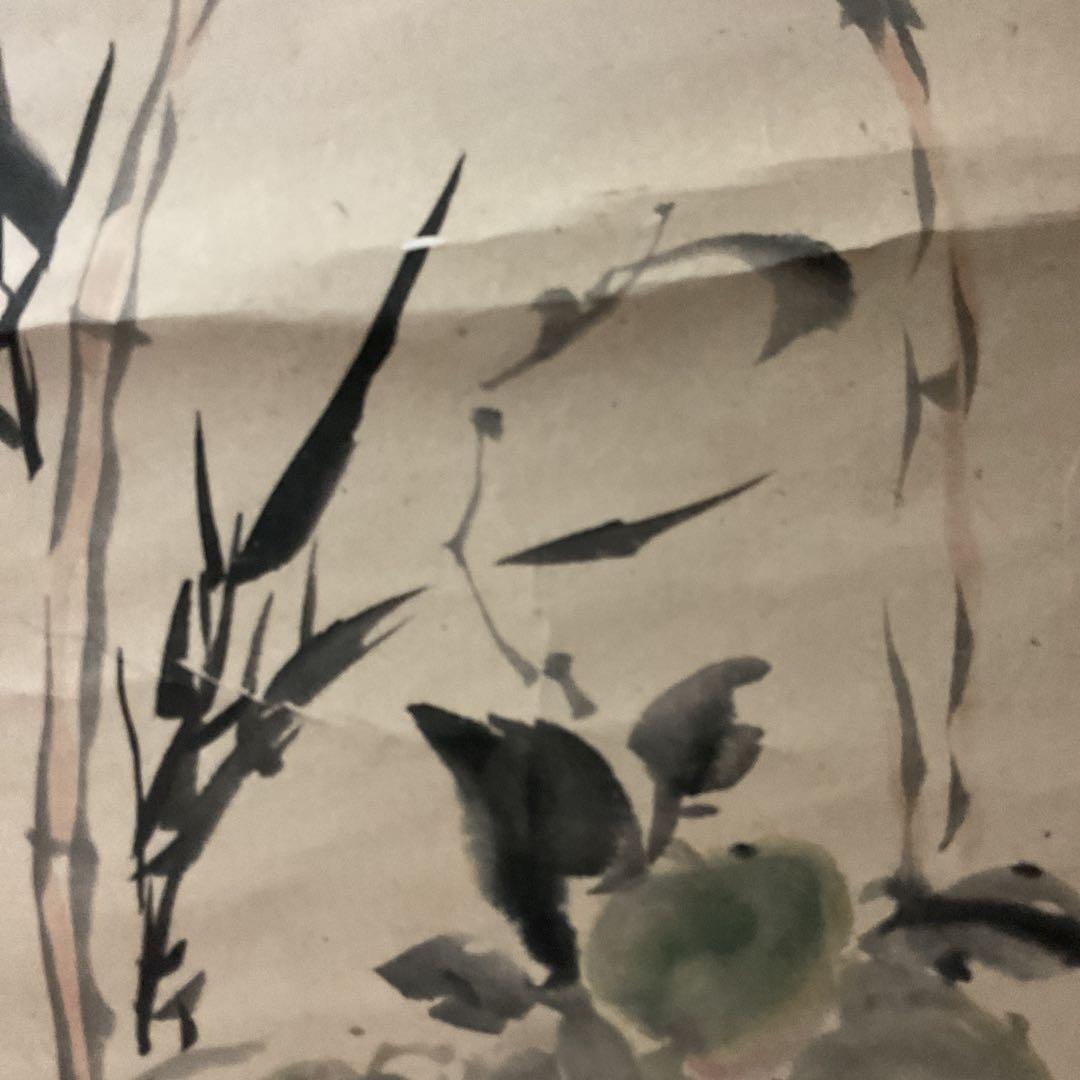 紙本 淡彩水墨画 靜物 不思議な作品です 無落款