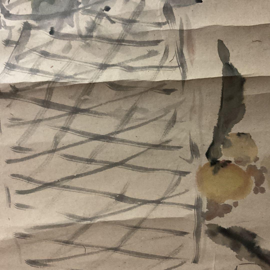 紙本 淡彩水墨画 靜物 不思議な作品です 無落款