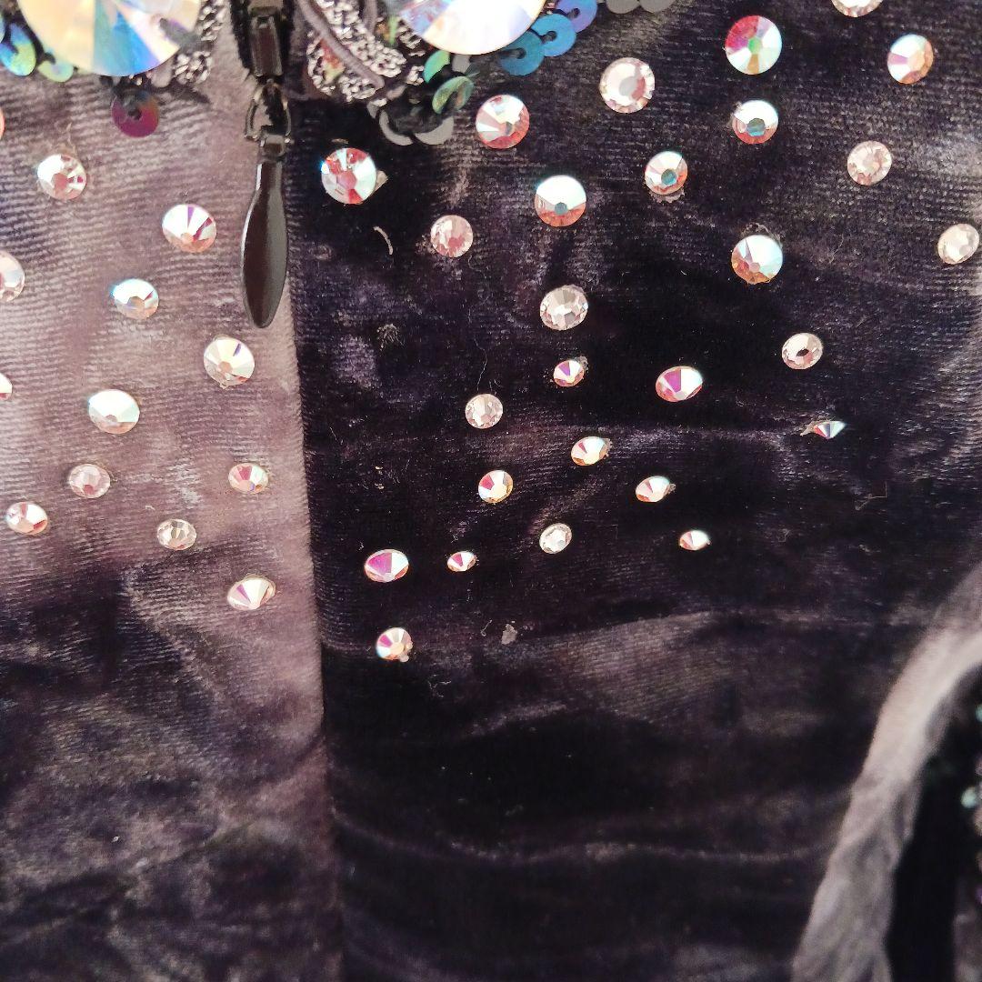 オフショルダー ラテン、スタンダードドレス ビーズ装飾