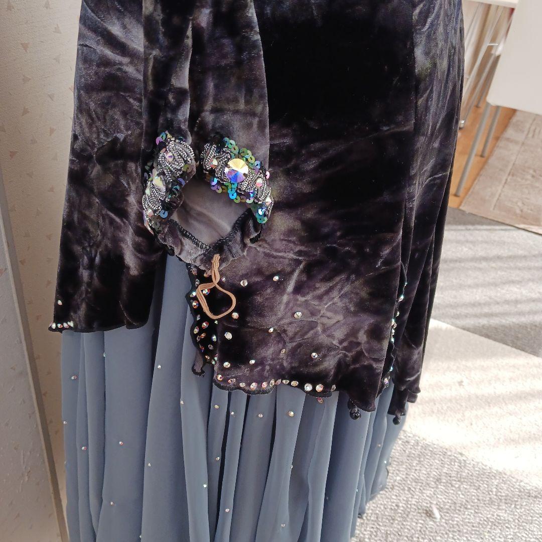 オフショルダー ラテン、スタンダードドレス ビーズ装飾