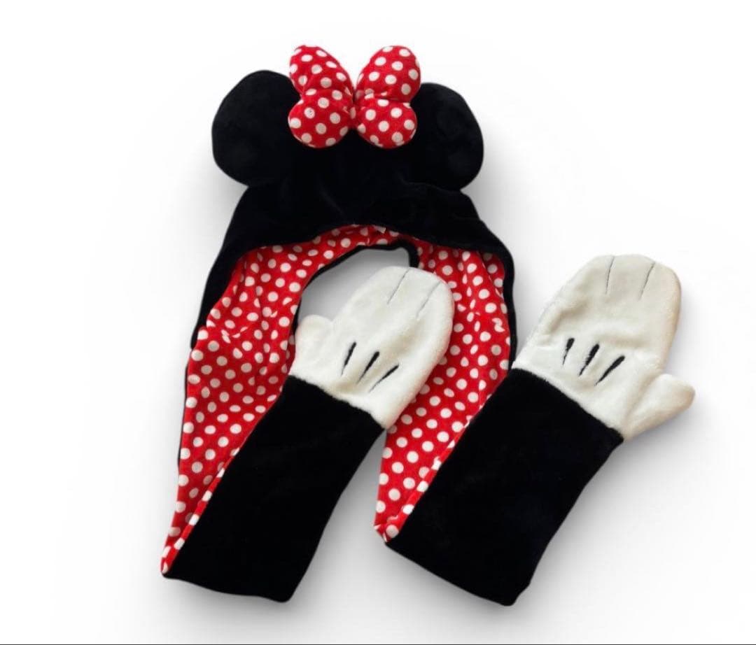 ミニー　マフラーキャップ　ディズニー