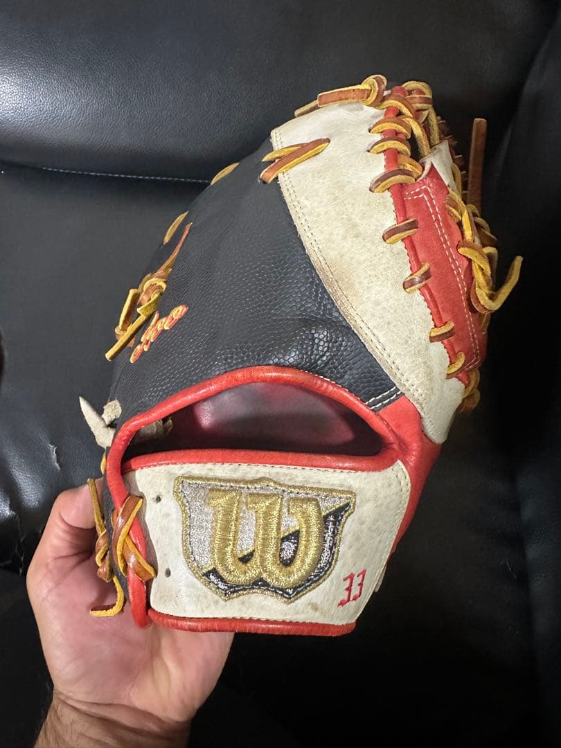 Wilson EE 軟式グローブ 黒/赤/白