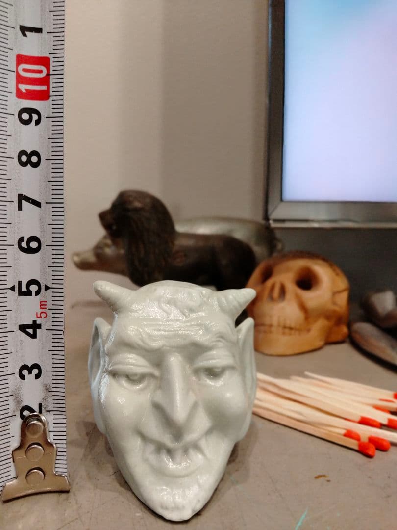 30s 40s ビンテージ デビル スカル マッチ ホルダー アンティーク